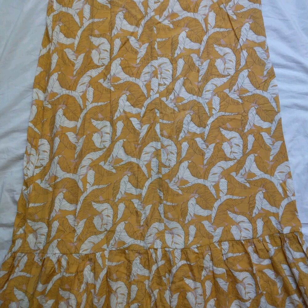 Nine West Textured Tiered Dress Sleeveless Yellow Summer Lined Womens Large - Picture 12 of 14